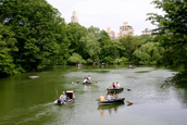 CR survey crew conducting hydrographic survey in The Lake in Central Park, Manhattan, New York City, NY.