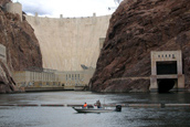 CR survey crew conducting pre-construction hydrographic survey at the Hoover Dam