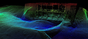 400-kHz multibeam sonar point cloud of the New Bedford Hurricane Barrier collected using precisely tilted transducers